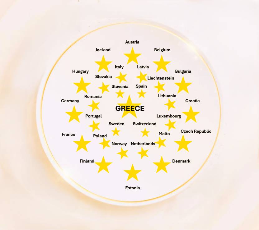 Map of Schengen area countries accessible with Golden Visa