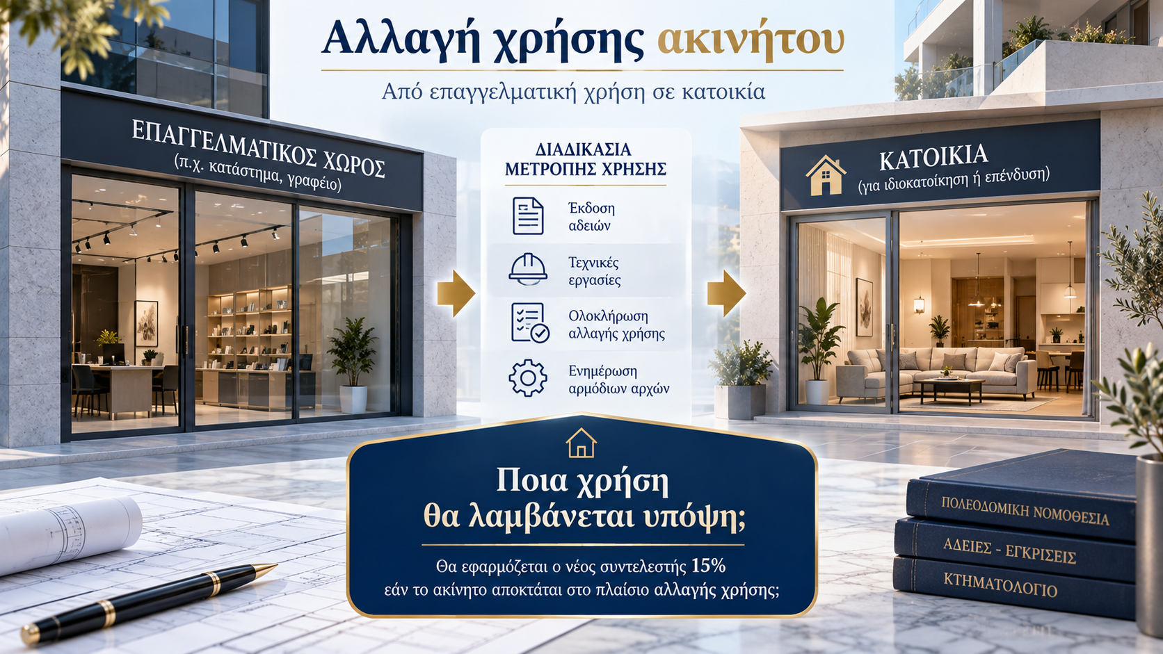 Αλλαγή χρήσης ακινήτου από επαγγελματικό χώρο σε κατοικία: ποια χρήση θα λαμβάνεται υπόψη για τον φόρο