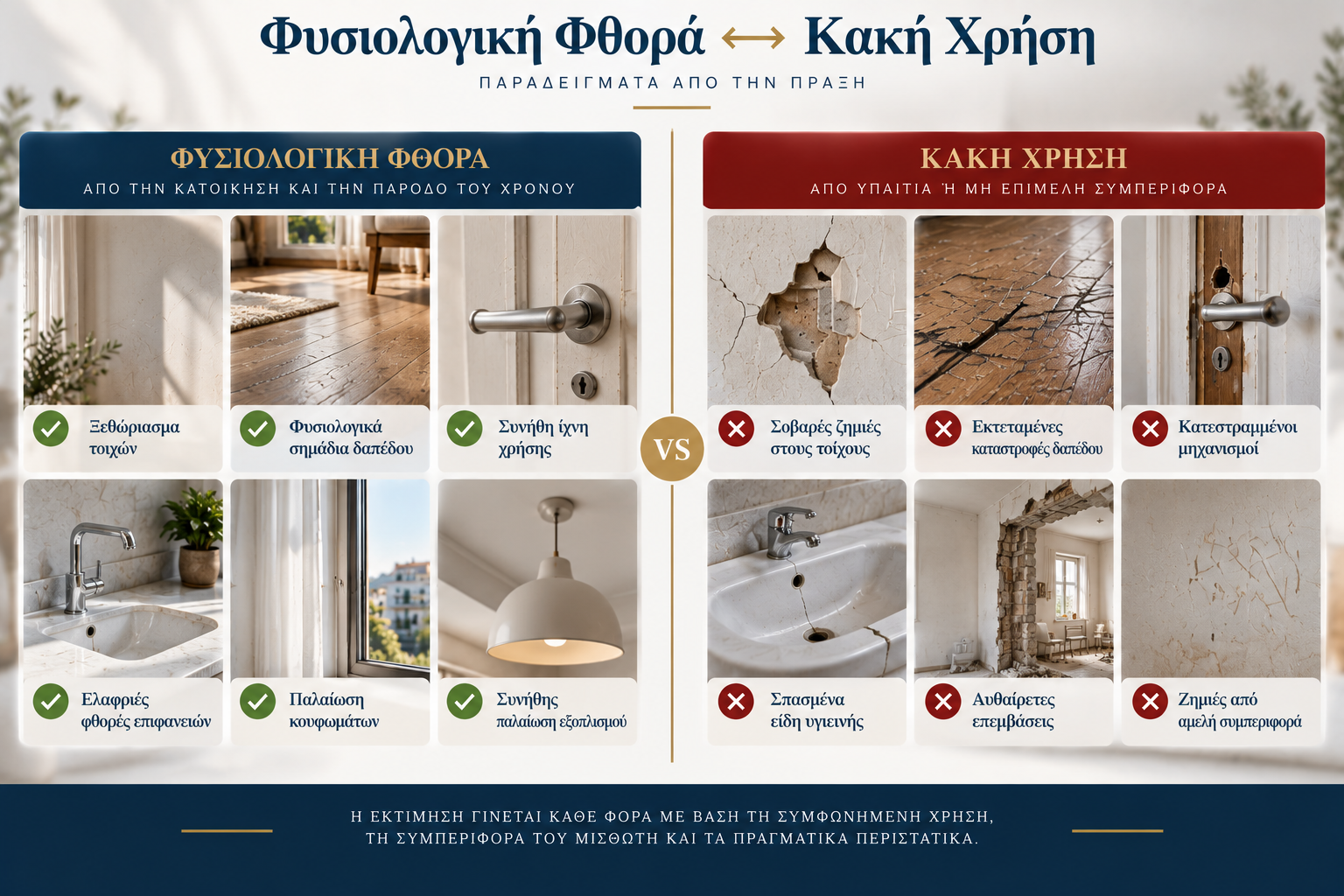 Φυσιολογική φθορά vs κακή χρήση μισθίου – παραδείγματα από την πράξη