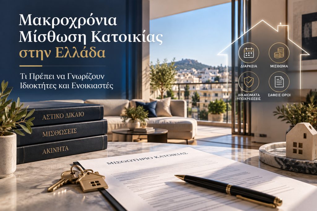 Μακροχρόνια μίσθωση κατοικίας στην Ελλάδα – τι πρέπει να γνωρίζουν ιδιοκτήτες και ενοικιαστές