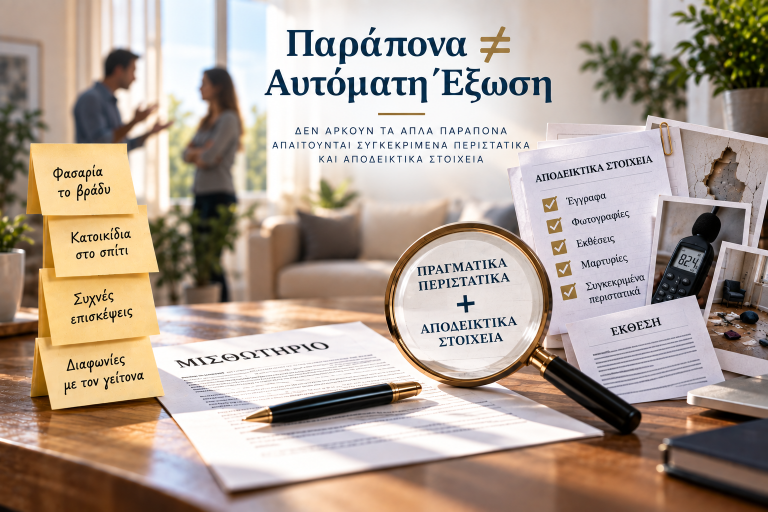 Παράπονα γειτόνων δεν σημαίνουν αυτόματη έξωση – απαιτούνται αποδεικτικά στοιχεία