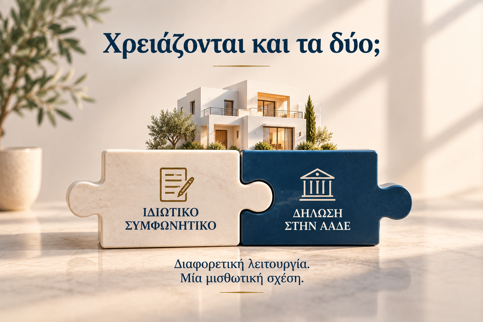 Χρειάζονται και τα δύο; Ιδιωτικό συμφωνητικό και δήλωση στην ΑΑΔΕ – μία μισθωτική σχέση